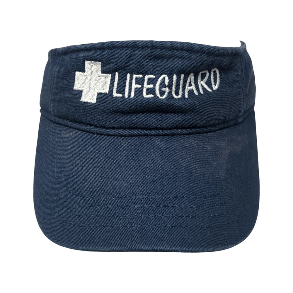 Lifeguard Strapback Visor Hat Blue One Size Adjustable Embroidered